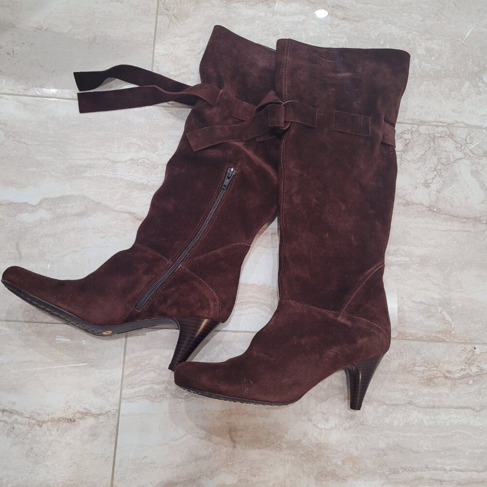 Stunning Chocolate Suede Tall Boots. EU 38. US 8. Paco Herrero. - Picture 3 of 9
